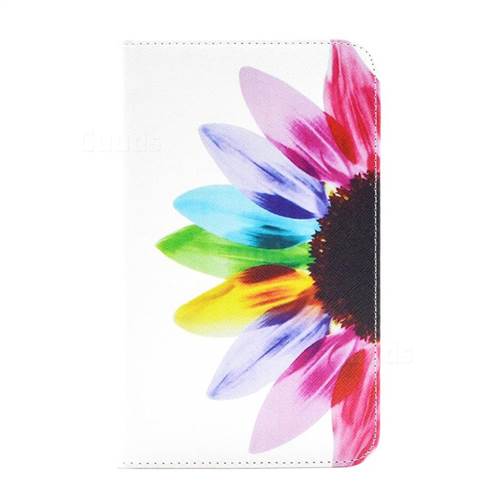 Seven-color Flowers Folio Stand Leather Wallet Case for Samsung Galaxy Tab 4 7.0 T230 T231 T235