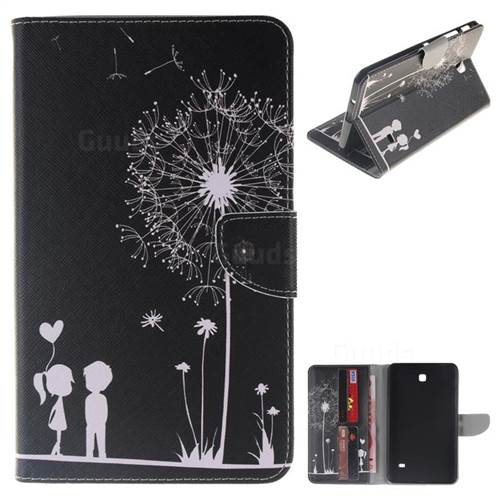 Black Dandelion Painting Tablet Leather Wallet Flip Cover for Samsung Galaxy Tab 4 7.0 T230 T231 T235