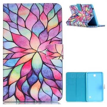 Colorful Lotus Folio Stand Leather Wallet Case for Samsung Galaxy Tab 4 7.0 T230 T231 T235