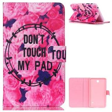 Retro Flowers Folio Stand Leather Wallet Case for Samsung Galaxy Tab 4 7.0 T230 T231 T235