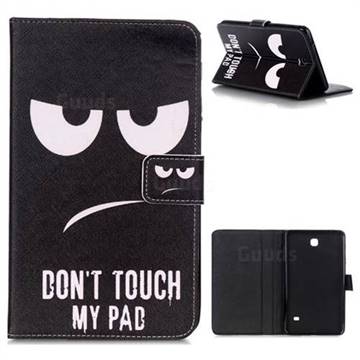 Do Not Touch My Phone Folio Stand Leather Wallet Case for Samsung Galaxy Tab 4 7.0 T230 T231 T235
