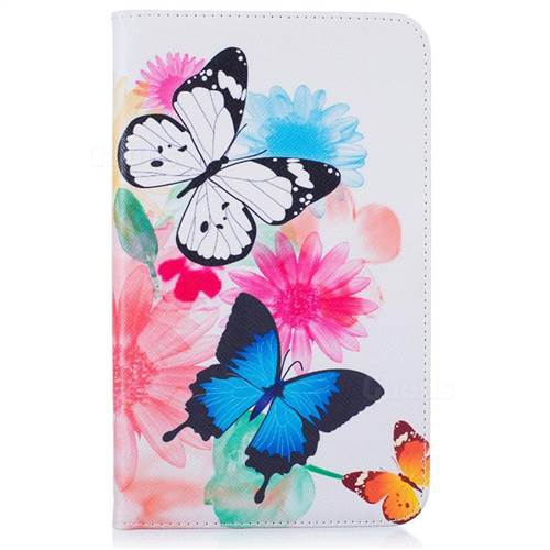 Vivid Flying Butterflies Folio Stand Leather Wallet Case for Samsung Galaxy Tab A 7.0 (2016) T280 T285