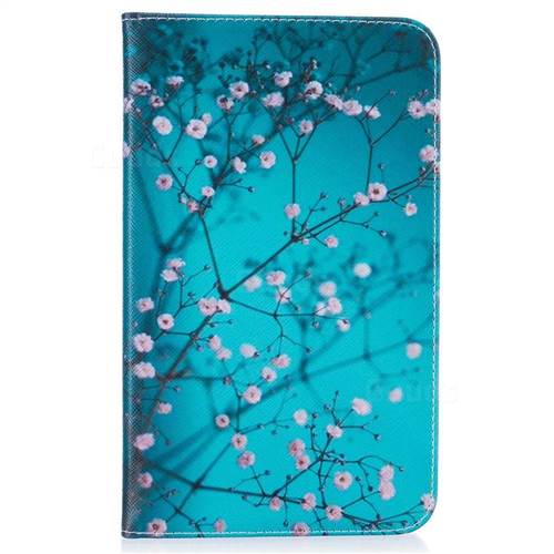 Blue Plum flower Folio Stand Leather Wallet Case for Samsung Galaxy Tab A 7.0 (2016) T280 T285