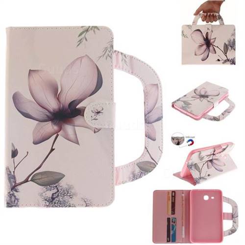 Magnolia Flower Handbag Tablet Leather Wallet Flip Cover for Samsung Galaxy Tab A 7.0 (2016) T280 T285
