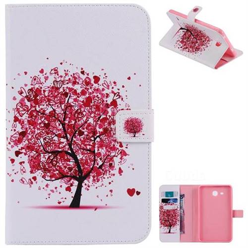Colored Tree Folio Flip Stand Leather Wallet Case for Samsung Galaxy Tab A 7.0 (2016) T280 T285