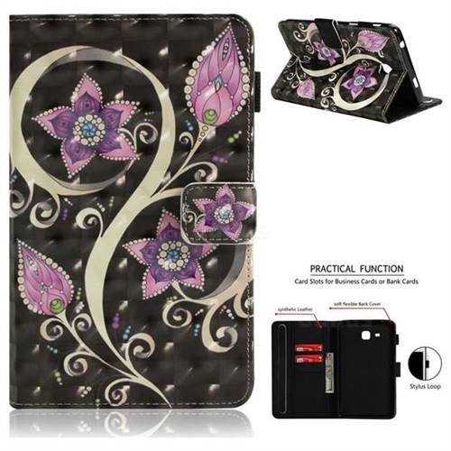 Peacock Flower 3D Painted Leather Wallet Tablet Case for Samsung Galaxy Tab A 7.0 (2016) T280 T285