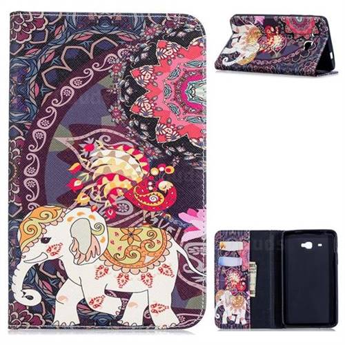 Totem Flower Elephant Folio Stand Tablet Leather Wallet Case for Samsung Galaxy Tab A 7.0 (2016) T280 T285