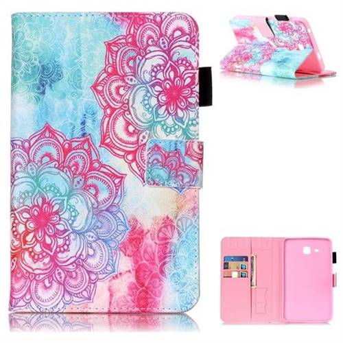 Fire Red Flower Folio Stand Leather Wallet Case for Samsung Galaxy Tab A 7.0 (2016) T280 T285