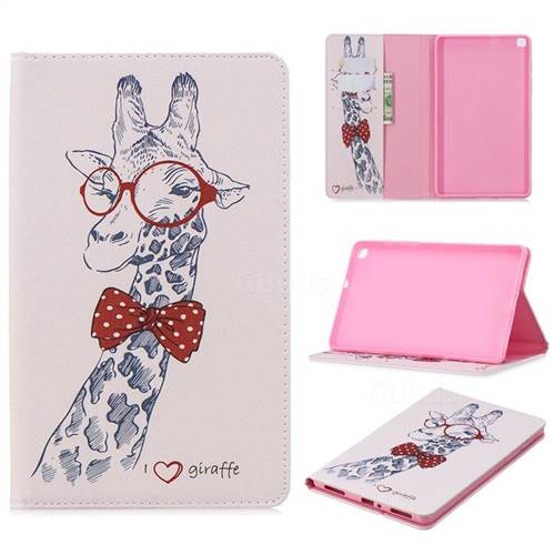 Glasses Giraffe Folio Stand Leather Wallet Case for Samsung Galaxy Tab A 8.0 (2019) T290 T295