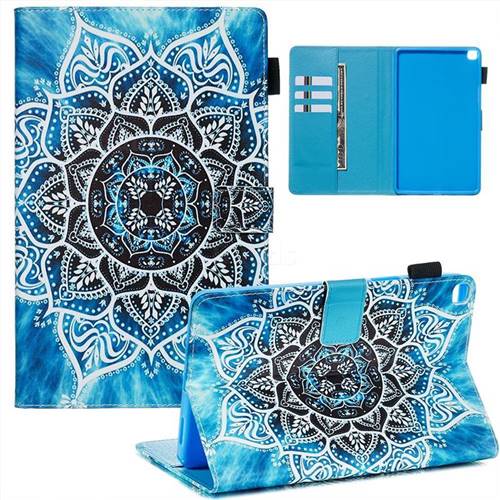 Underwater Mandala Flower Matte Leather Wallet Tablet Case for Samsung Galaxy Tab A 8.0 (2019) T290 T295
