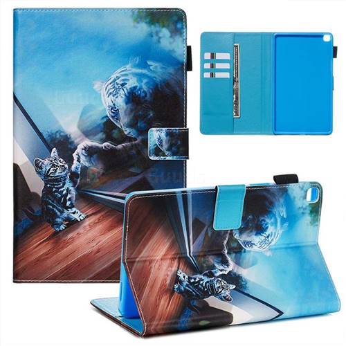 Mirror Cat Matte Leather Wallet Tablet Case for Samsung Galaxy Tab A 8.0 (2019) T290 T295