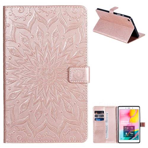 Embossing Sunflower Leather Flip Cover for Samsung Galaxy Tab A 8.0 (2019) T290 T295 - Rose Gold