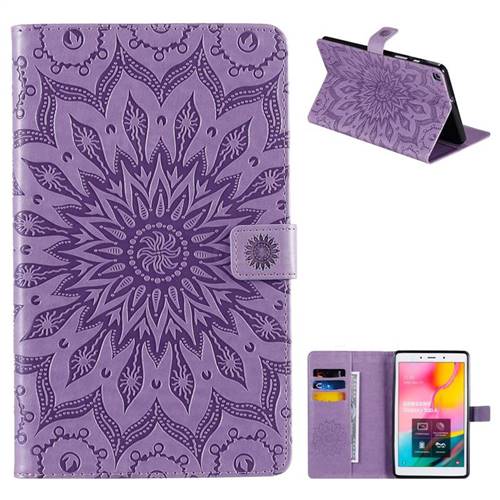 Embossing Sunflower Leather Flip Cover for Samsung Galaxy Tab A 8.0 (2019) T290 T295 - Purple