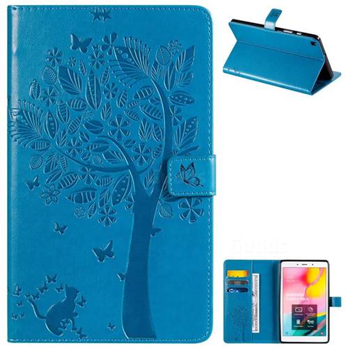 Embossing Butterfly Tree Leather Flip Cover for Samsung Galaxy Tab A 8.0 (2019) T290 T295 - Blue