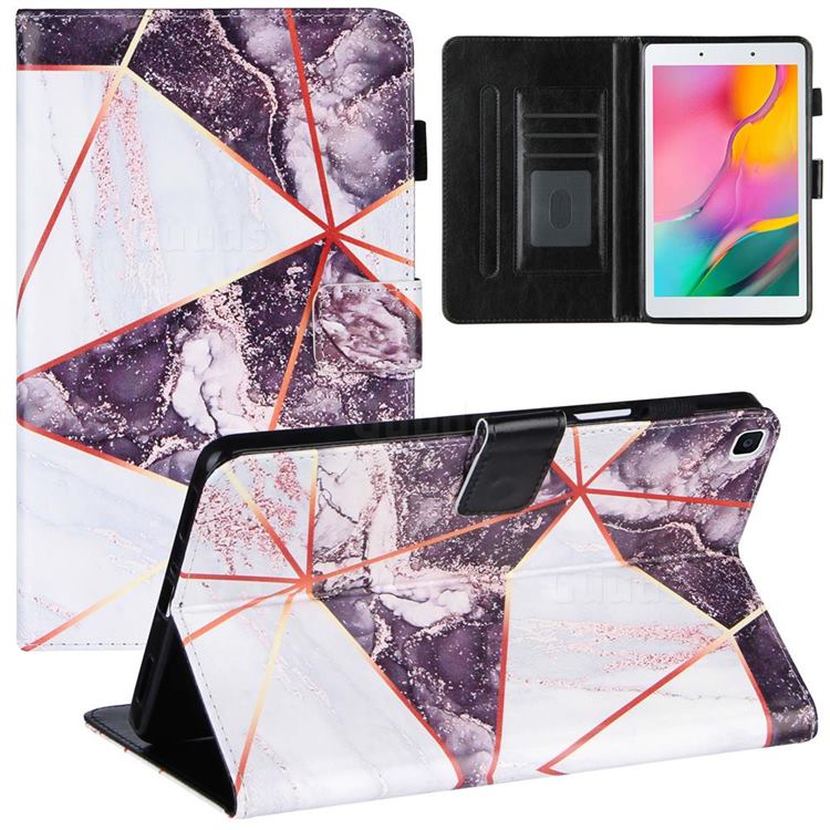 Black and White Stitching Color Marble Leather Flip Cover for Samsung Galaxy Tab A 8.0 (2019) T290 T295