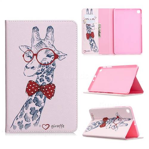 Glasses Giraffe Folio Stand Leather Wallet Case for Samsung Galaxy Tab A 8.4 T307