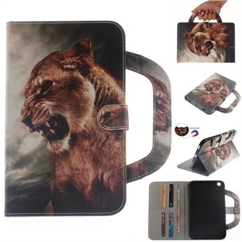 Majestic Lion Handbag Tablet Leather Wallet Flip Cover for Samsung Galaxy Tab 3 8.0 T311 T315 T310