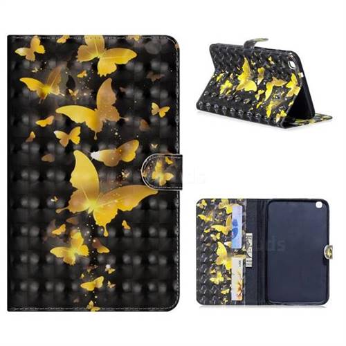 Golden Butterfly 3D Painted Leather Tablet Wallet Case for Samsung Galaxy Tab 3 8.0 T311 T315 T310