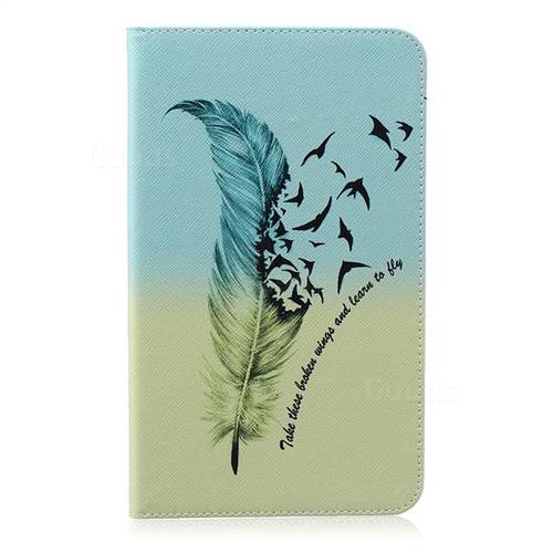 Feather Bird Folio Stand Leather Wallet Case for Samsung Galaxy Tab 4 8.0 T330 T331
