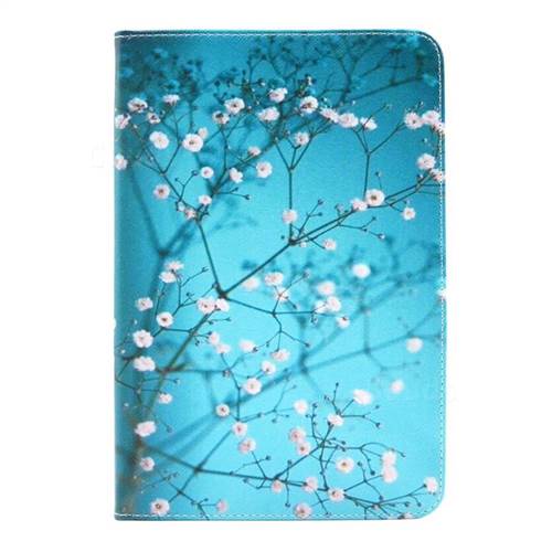 Blue Plum flower Folio Stand Leather Wallet Case for Samsung Galaxy Tab A 8.0 T350 T355