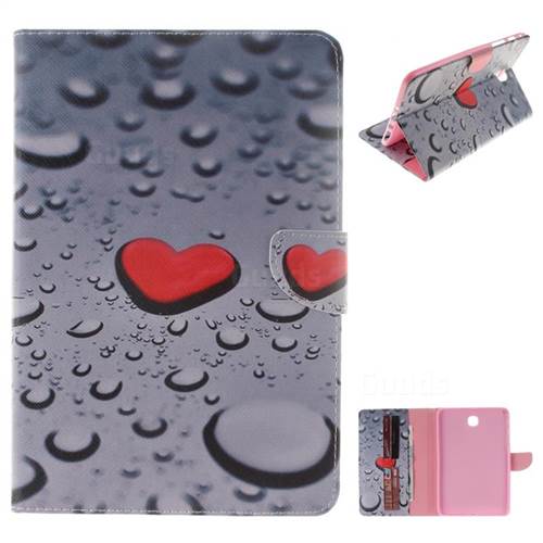 Heart Raindrop Painting Tablet Leather Wallet Flip Cover for Samsung Galaxy Tab A 8.0 T350 T355