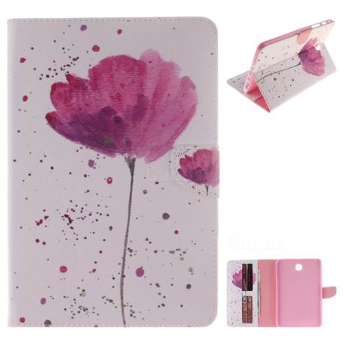 Purple Orchid Painting Tablet Leather Wallet Flip Cover for Samsung Galaxy Tab A 8.0 T350 T355