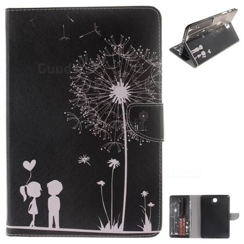 Black Dandelion Painting Tablet Leather Wallet Flip Cover for Samsung Galaxy Tab A 8.0 T350 T355