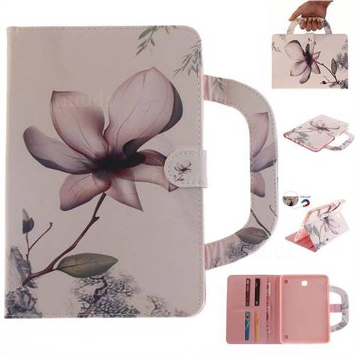Magnolia Flower Handbag Tablet Leather Wallet Flip Cover for Samsung Galaxy Tab A 8.0 T350 T355