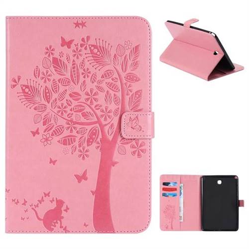 Embossing Butterfly Tree Leather Flip Cover for Samsung Galaxy Tab A 8.0 T350 T355 - Pink