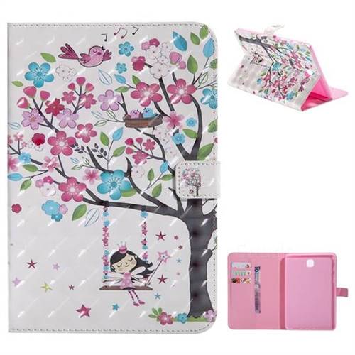 Flower Tree Swing Girl 3D Painted Tablet Leather Wallet Case for Samsung Galaxy Tab A 8.0 T350 T355