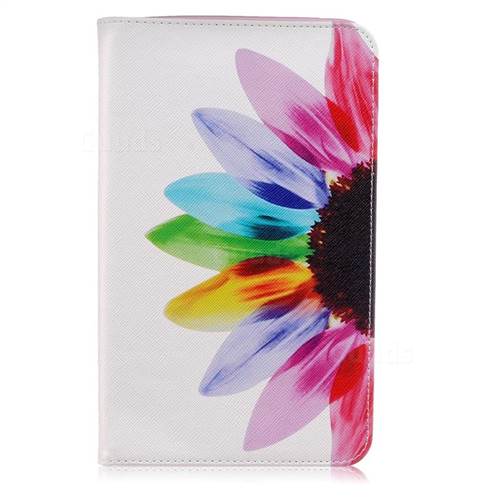 Seven-color Flowers Folio Stand Leather Wallet Case for Samsung Galaxy Tab E 8.0 T375 T377