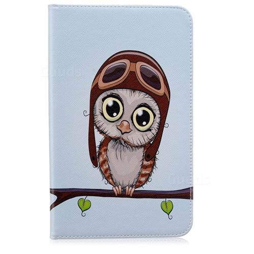 Owl Pilots Folio Stand Leather Wallet Case for Samsung Galaxy Tab E 8.0 T375 T377