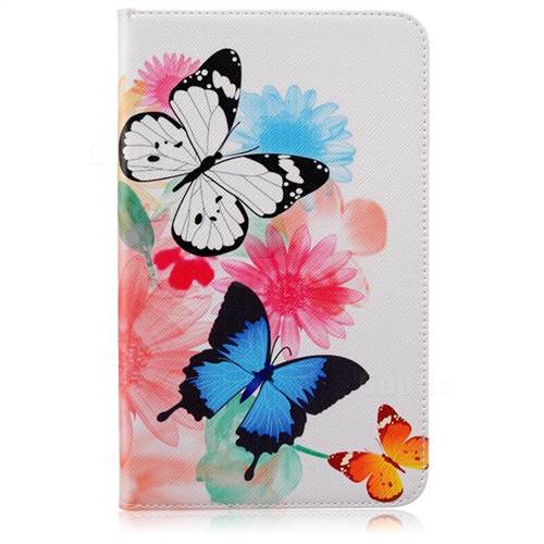 Vivid Flying Butterflies Folio Stand Leather Wallet Case for Samsung Galaxy Tab E 8.0 T375 T377