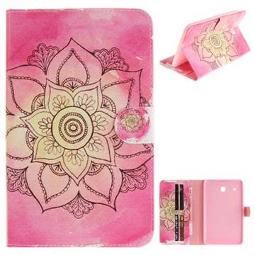 Pink Rose Painting Tablet Leather Wallet Flip Cover for Samsung Galaxy Tab E 8.0 T375 T377