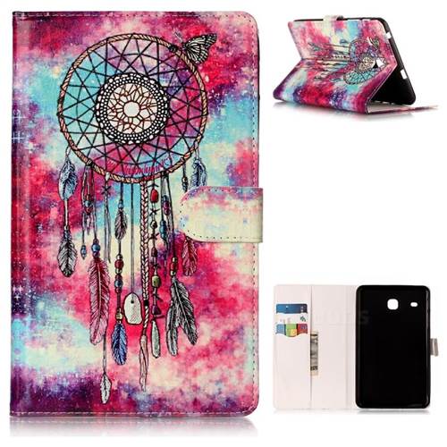 Butterfly Chimes Folio Flip Stand PU Leather Wallet Case for Samsung Galaxy Tab E 8.0 T375 T377