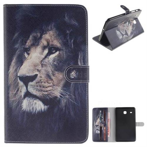 Lion Face Painting Tablet Leather Wallet Flip Cover for Samsung Galaxy Tab E 8.0 T375 T377
