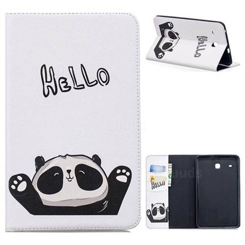 Hello Panda Folio Stand Tablet Leather Wallet Case for Samsung Galaxy Tab E 8.0 T375 T377