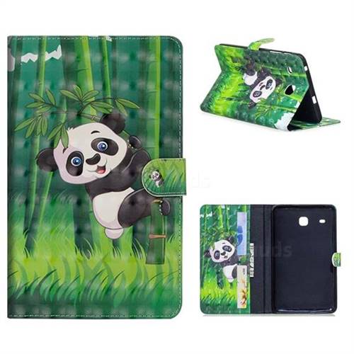 Climbing Bamboo Panda 3D Painted Leather Tablet Wallet Case for Samsung Galaxy Tab E 8.0 T375 T377