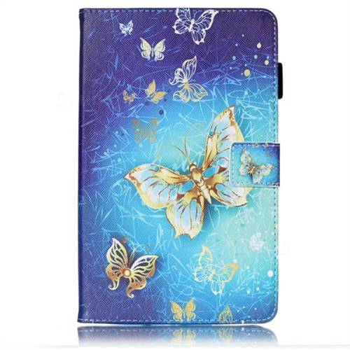 Gold Butterfly Folio Stand Leather Wallet Case for Samsung Galaxy Tab E ...