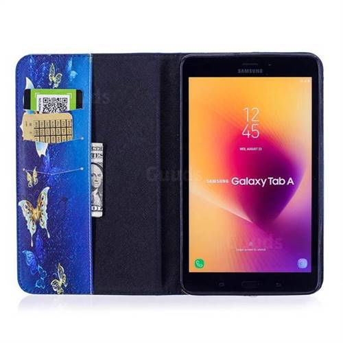 Golden Butterflies Folio Stand Leather Wallet Case For Samsung Galaxy