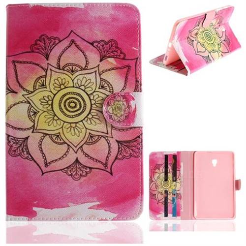 Pink Rose Painting Tablet Leather Wallet Flip Cover for Samsung Galaxy Tab A 8.0 (2017) T380 T385 A2 S