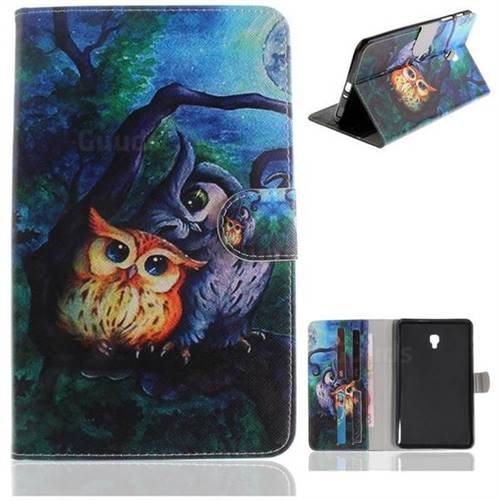 Oil Painting Owl Painting Tablet Leather Wallet Flip Cover for Samsung Galaxy Tab A 8.0 (2017) T380 T385 A2 S