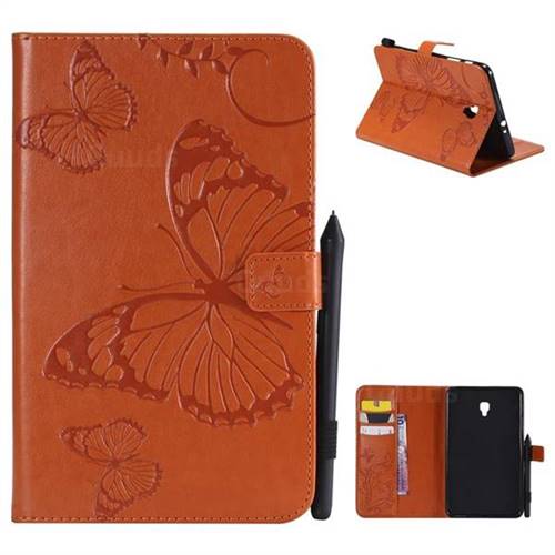 Embossing 3D Butterfly Leather Wallet Case for Samsung Galaxy Tab A 8.0 (2017) T380 T385 A2 S - Orange
