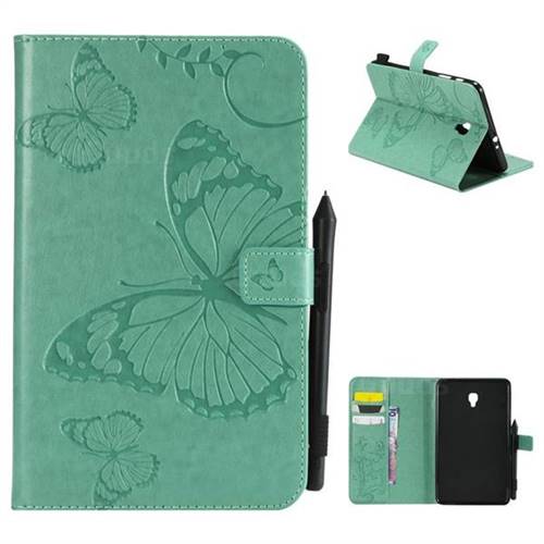 Embossing 3D Butterfly Leather Wallet Case for Samsung Galaxy Tab A 8.0 (2017) T380 T385 A2 S - Green