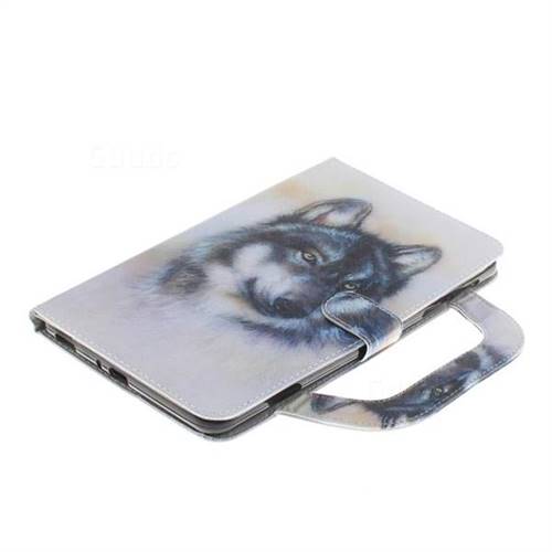 Snow Wolf Handbag Tablet Leather Wallet Flip Cover for Samsung Galaxy ...