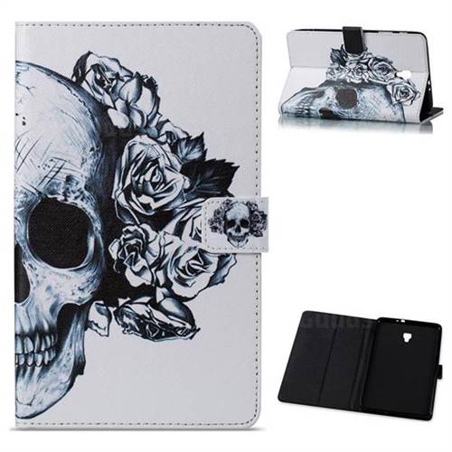 Skull Flower Folio Stand Leather Wallet Case for Samsung Galaxy Tab A 8.0 (2017) T380 T385 A2 S