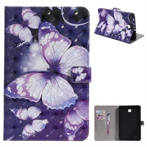 Pink Butterfly 3D Painted Tablet Leather Wallet Case for Samsung Galaxy Tab A 8.0(2018) T387
