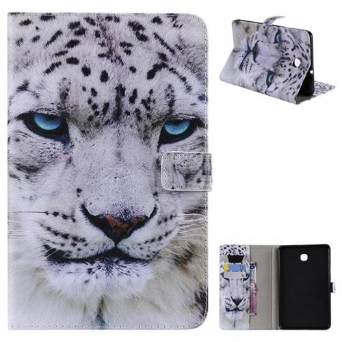 White Leopard Folio Flip Stand Leather Wallet Case for Samsung Galaxy Tab A 8.0(2018) T387