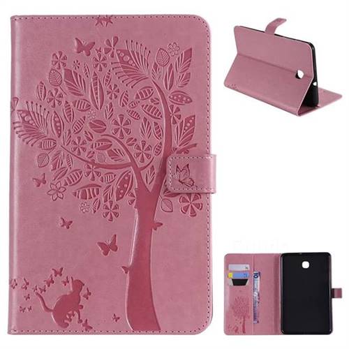 Embossing Butterfly Tree Leather Flip Cover for Samsung Galaxy Tab A 8.0(2018) T387 - Pink