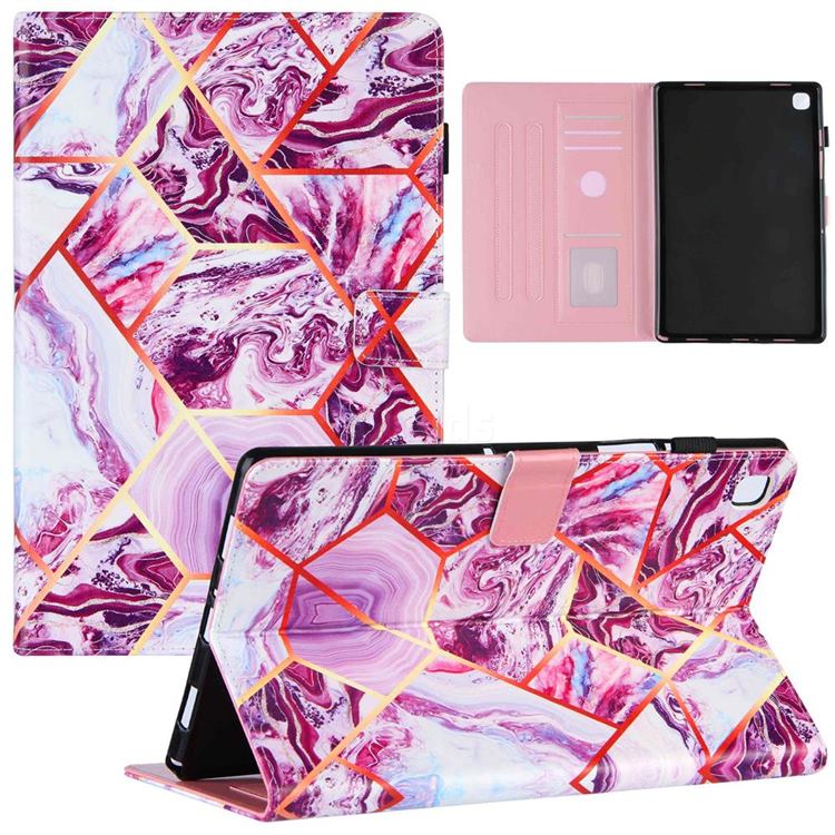 Dream Purple Stitching Color Marble Leather Flip Cover for Samsung Galaxy Tab A7 10.4 (2020) T500 T505